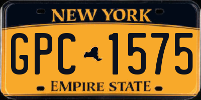NY license plate GPC1575