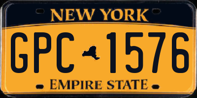 NY license plate GPC1576