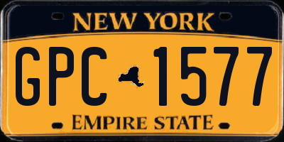 NY license plate GPC1577