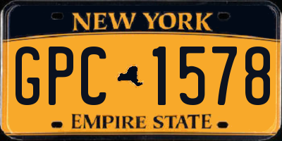 NY license plate GPC1578