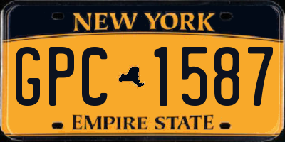 NY license plate GPC1587