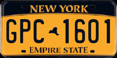 NY license plate GPC1601