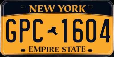 NY license plate GPC1604
