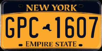 NY license plate GPC1607