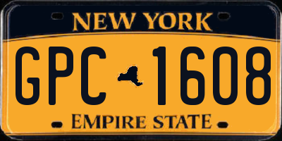 NY license plate GPC1608