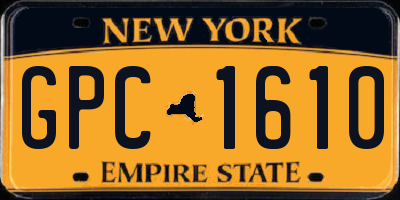 NY license plate GPC1610