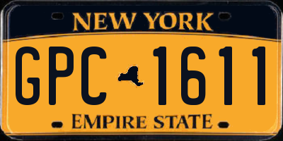 NY license plate GPC1611