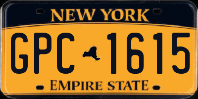 NY license plate GPC1615