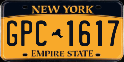 NY license plate GPC1617