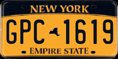NY license plate GPC1619