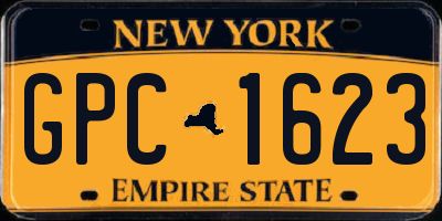 NY license plate GPC1623