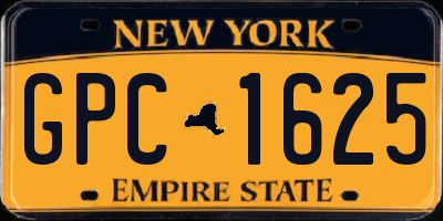 NY license plate GPC1625