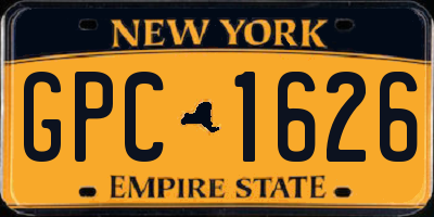 NY license plate GPC1626