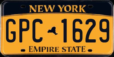 NY license plate GPC1629
