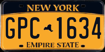 NY license plate GPC1634