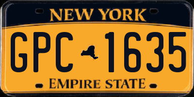NY license plate GPC1635