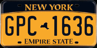 NY license plate GPC1636