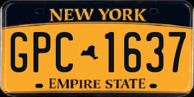 NY license plate GPC1637