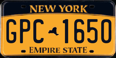 NY license plate GPC1650