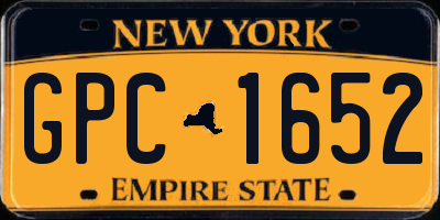 NY license plate GPC1652