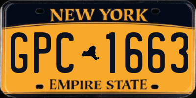 NY license plate GPC1663
