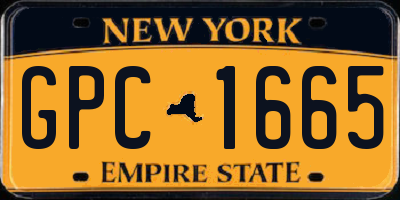 NY license plate GPC1665