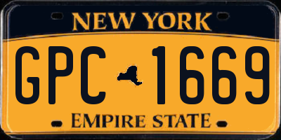NY license plate GPC1669