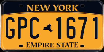 NY license plate GPC1671