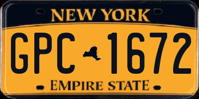 NY license plate GPC1672