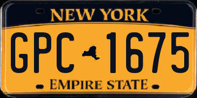 NY license plate GPC1675