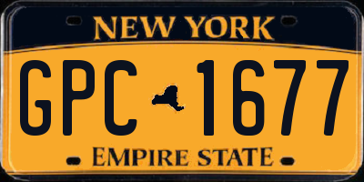 NY license plate GPC1677