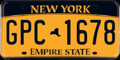 NY license plate GPC1678