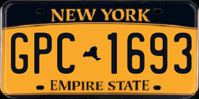 NY license plate GPC1693
