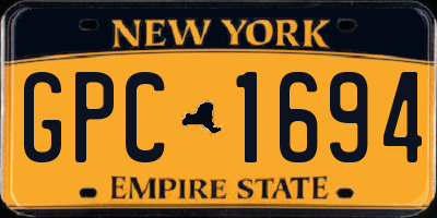 NY license plate GPC1694
