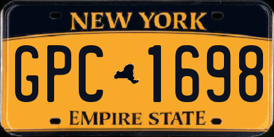 NY license plate GPC1698