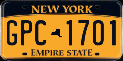 NY license plate GPC1701