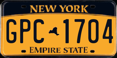 NY license plate GPC1704