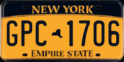 NY license plate GPC1706