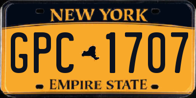 NY license plate GPC1707