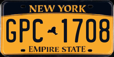 NY license plate GPC1708