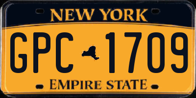 NY license plate GPC1709