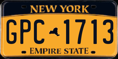NY license plate GPC1713