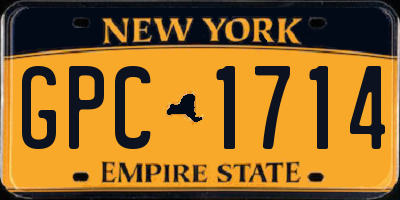 NY license plate GPC1714