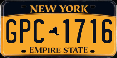 NY license plate GPC1716