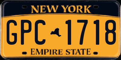 NY license plate GPC1718