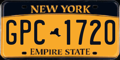 NY license plate GPC1720