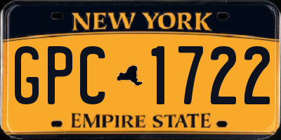 NY license plate GPC1722
