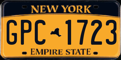 NY license plate GPC1723