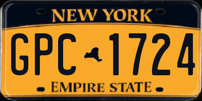 NY license plate GPC1724