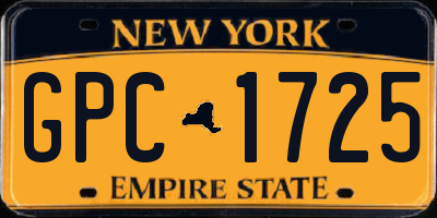 NY license plate GPC1725